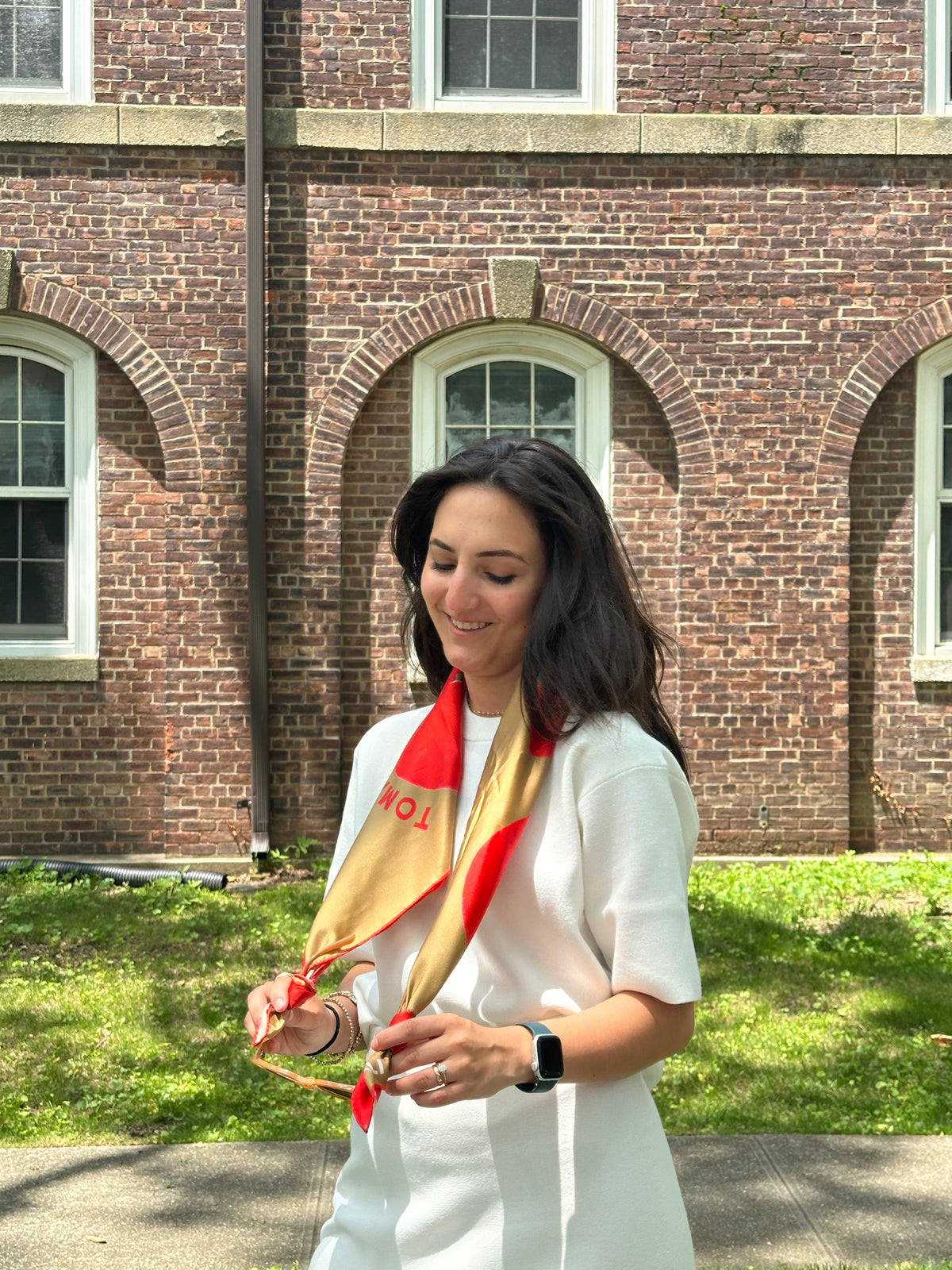 Tomato Happy Life Silk Scarf