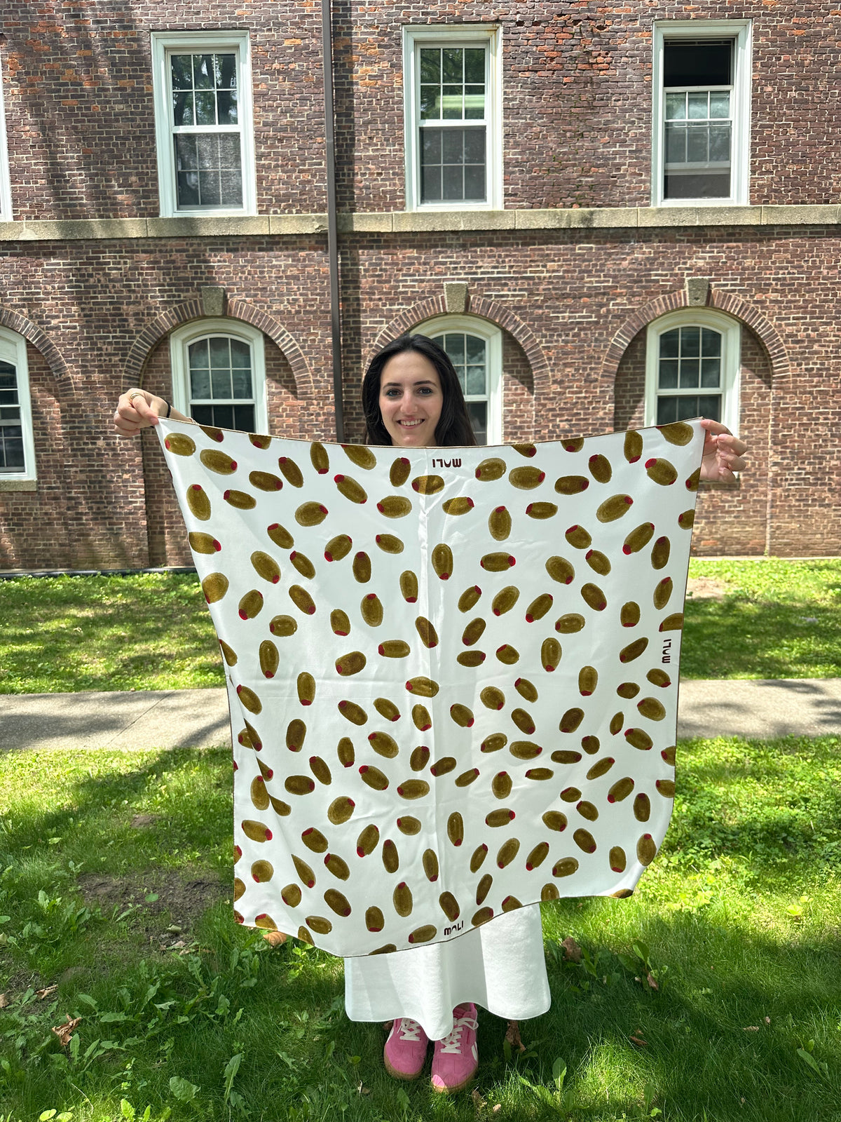 Extra Dirty Martini Silk Scarf - olives