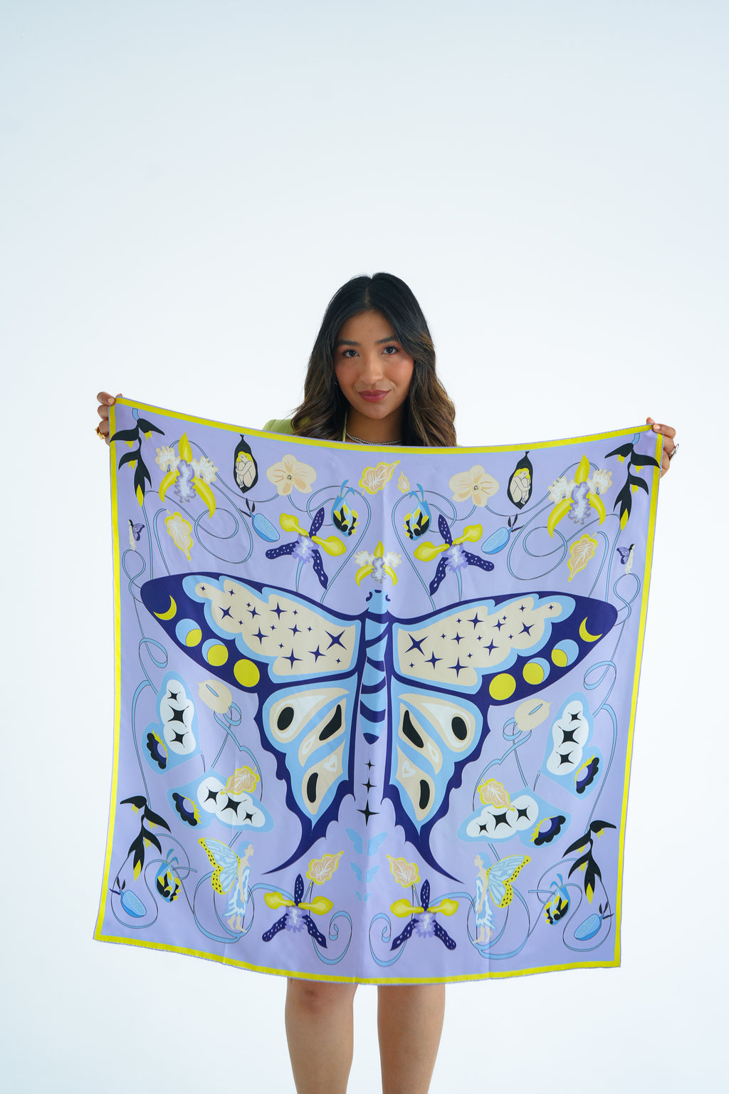 Ascent Silk Scarf  - butterfly and fairies