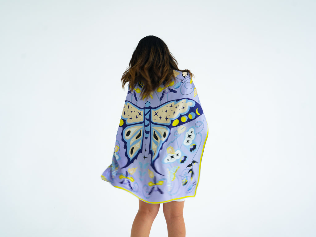 Ascent Silk Scarf  - butterfly and fairies