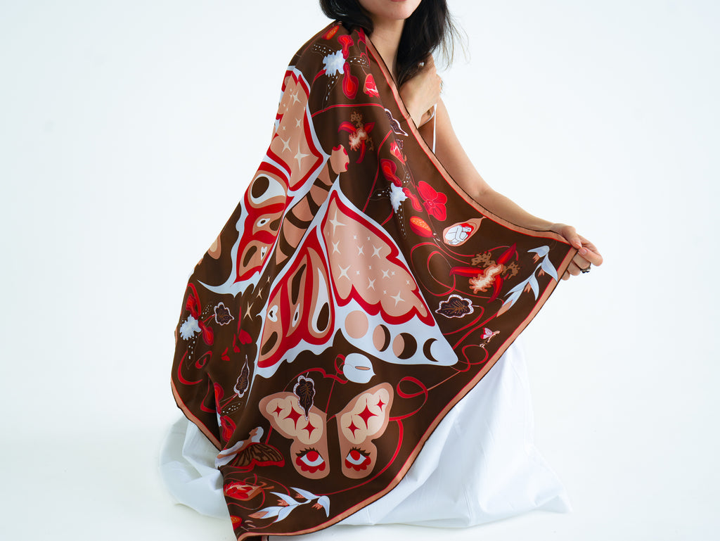 Revelation Silk Scarf  - butterfly and fairies