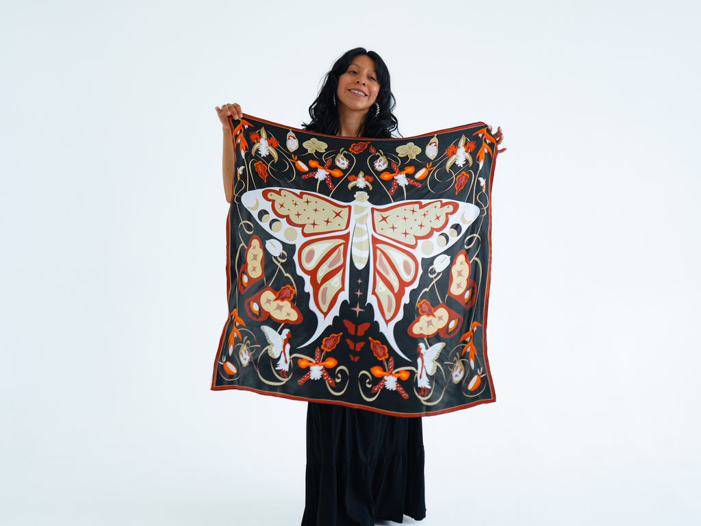 Renewal Silk Scarf  - butterfly and fairies