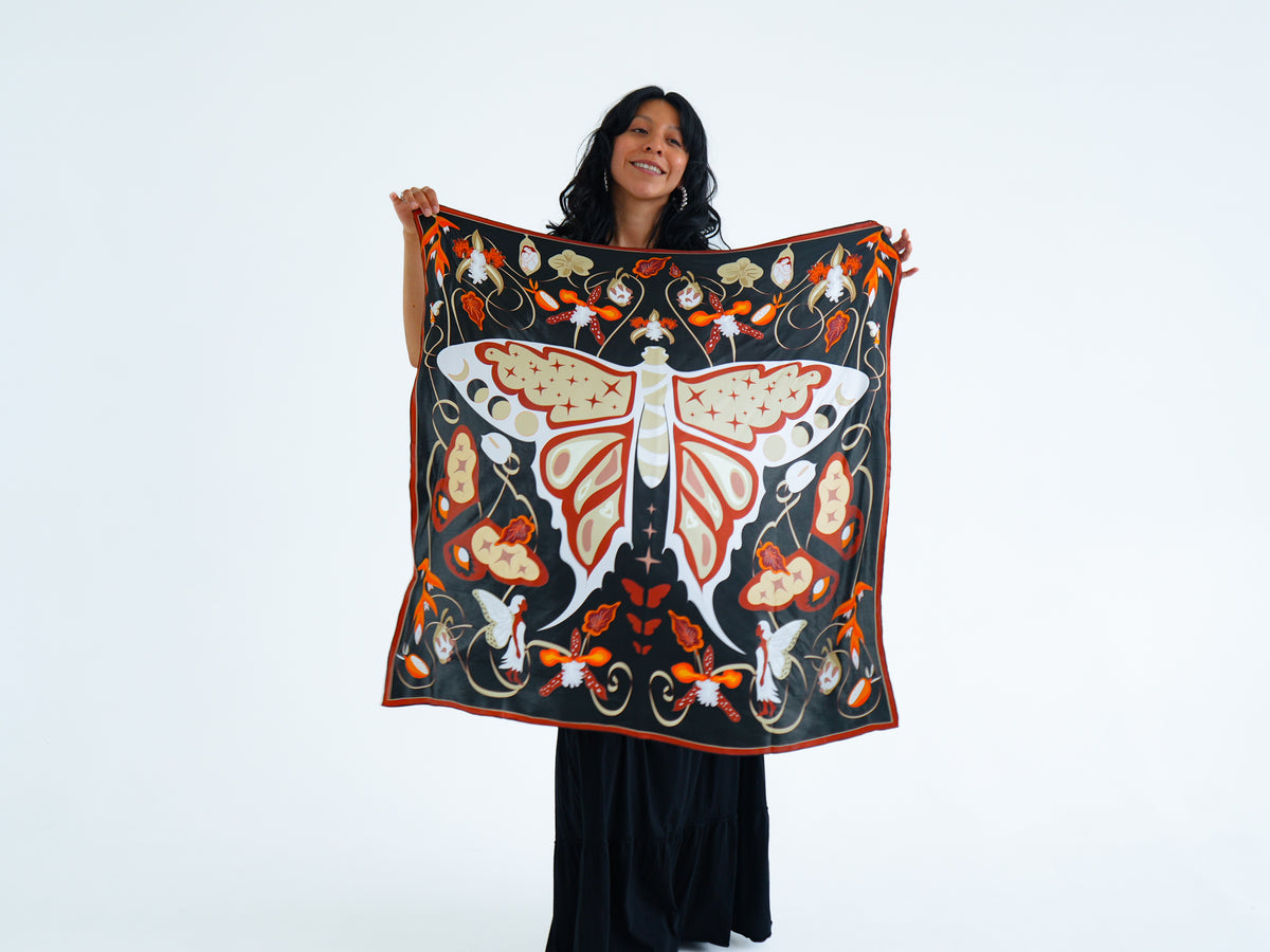 Renewal Silk Scarf  - butterfly and fairies