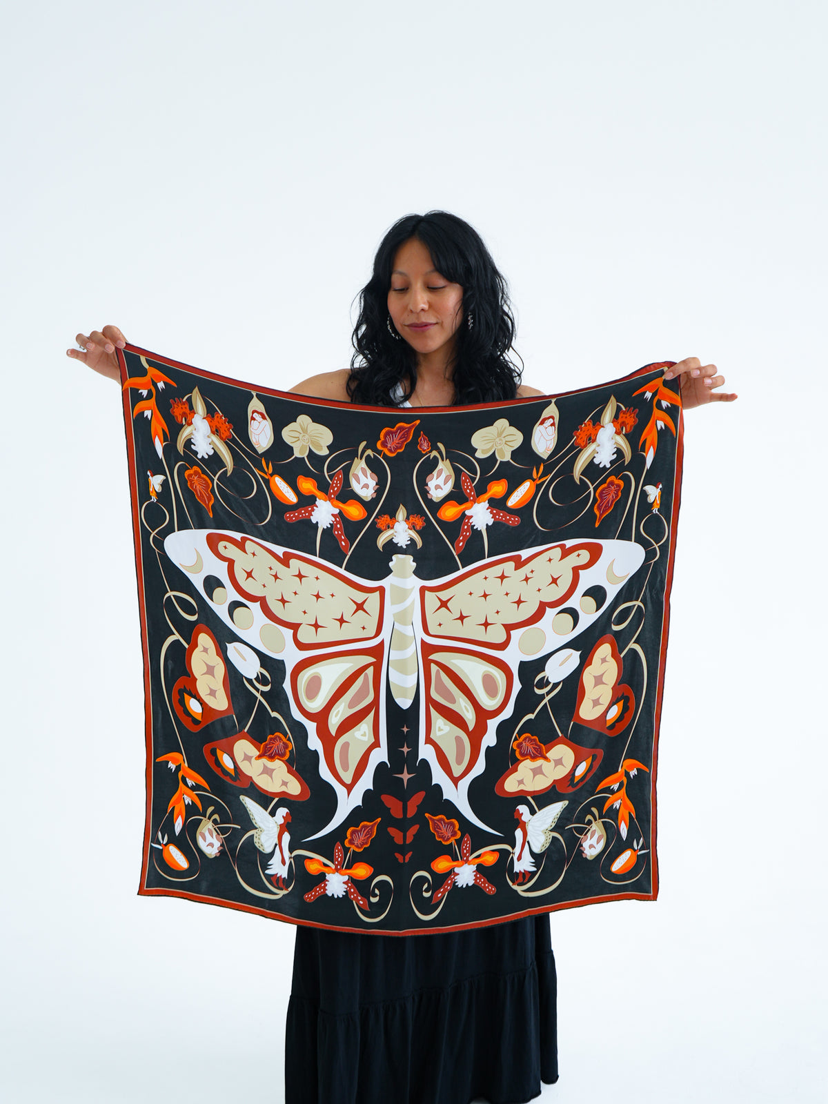 Renewal Silk Scarf  - butterfly and fairies