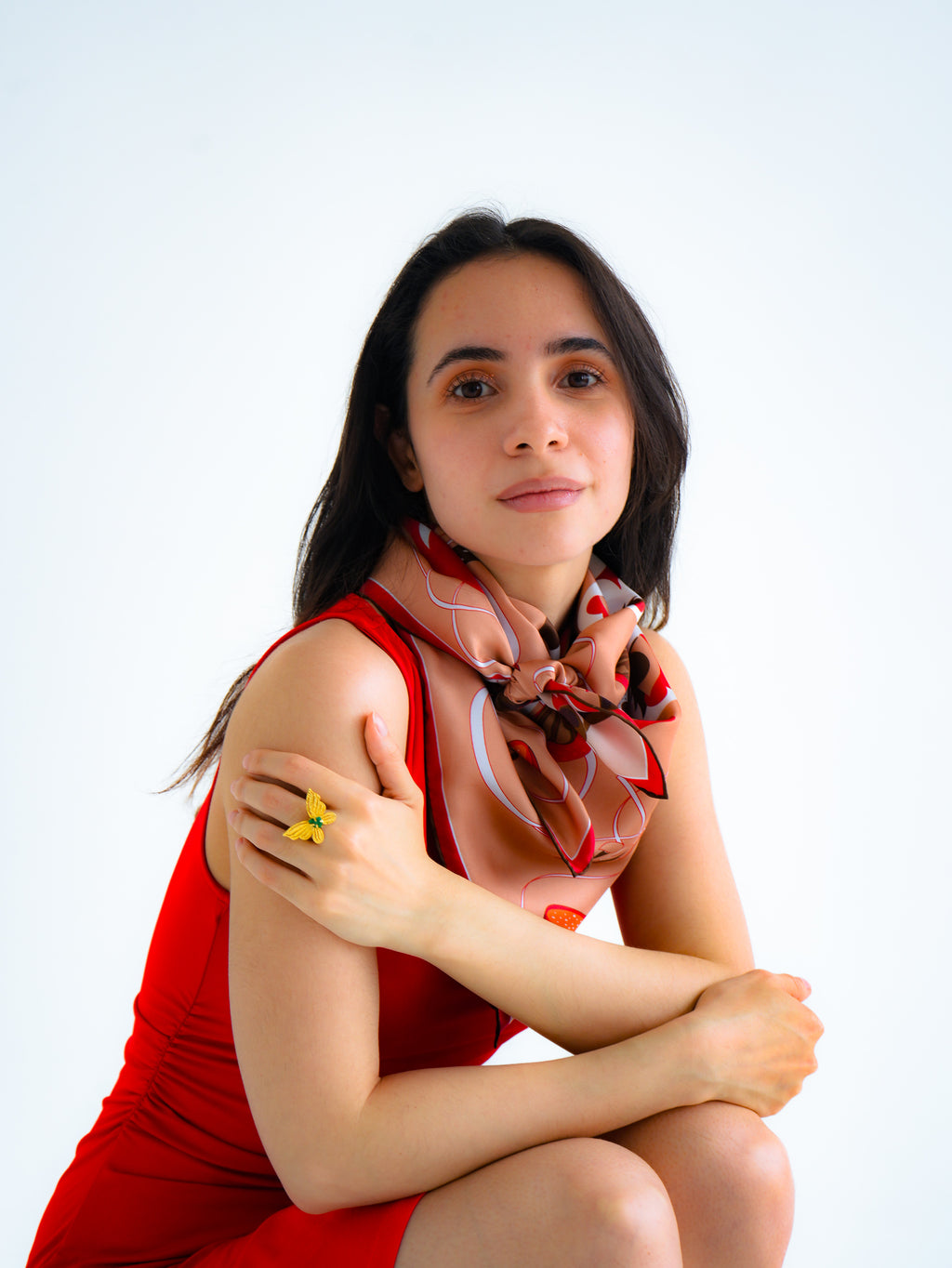 Bloom Silk Scarf  - butterfly and fairies