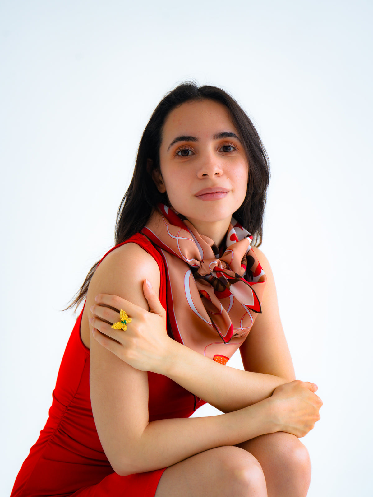 Bloom Silk Scarf  - butterfly and fairies