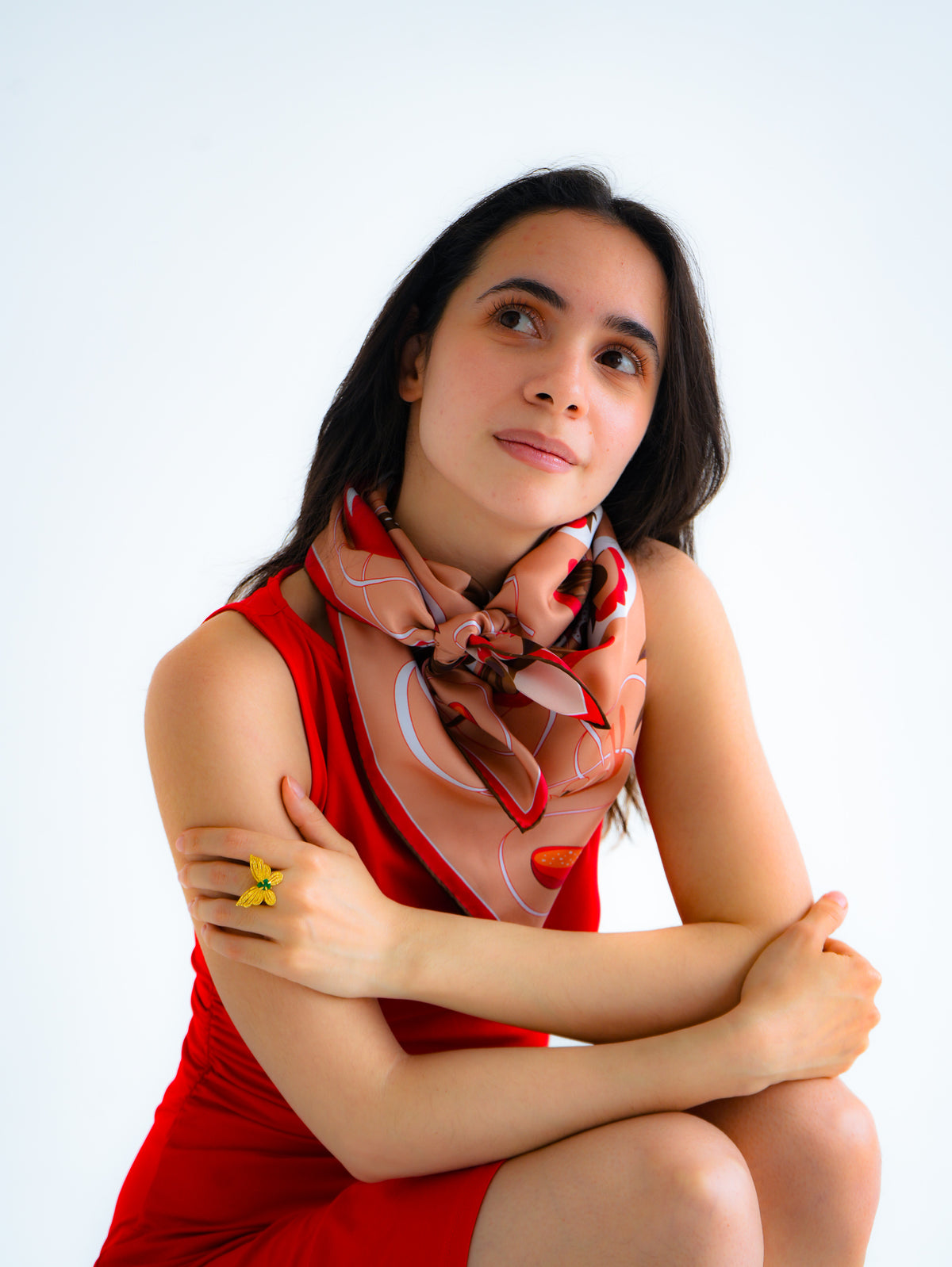 Bloom Silk Scarf  - butterfly and fairies