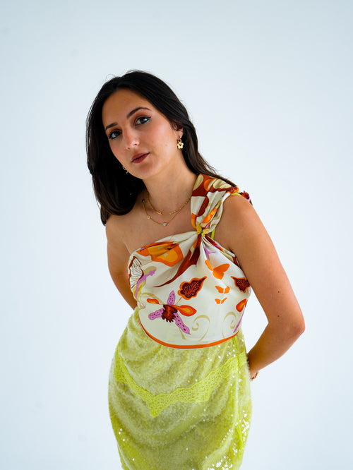 Awakening Silk Scarf  - butterfly and fairies