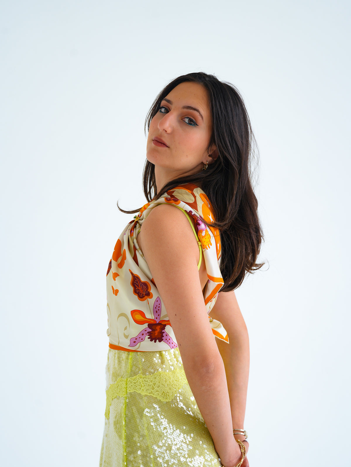 Awakening Silk Scarf  - butterfly and fairies