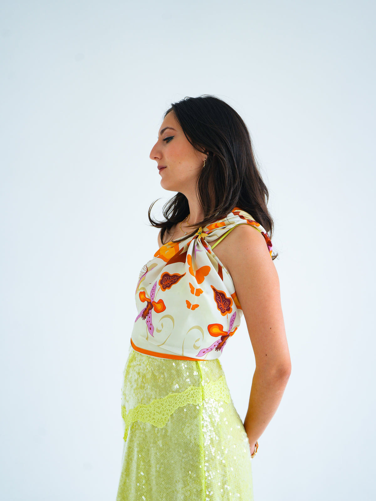 Awakening Silk Scarf  - butterfly and fairies