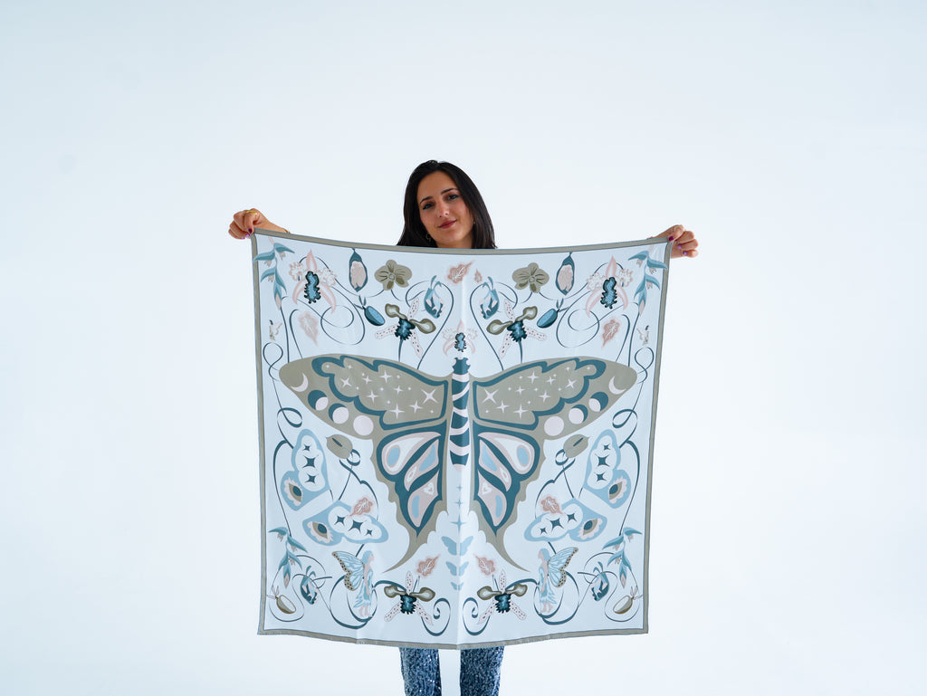 Emergence Silk Scarf - butterfly and fairies