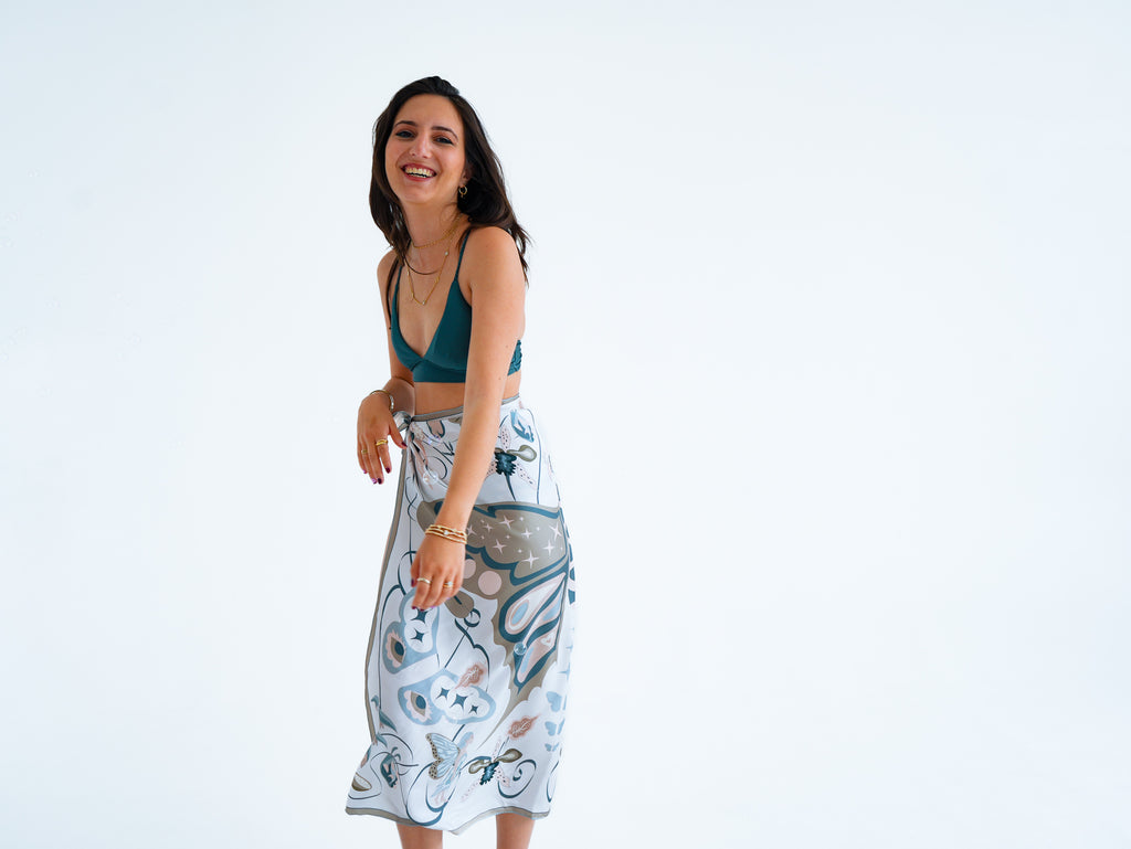 Emergence Silk Scarf - butterfly and fairies