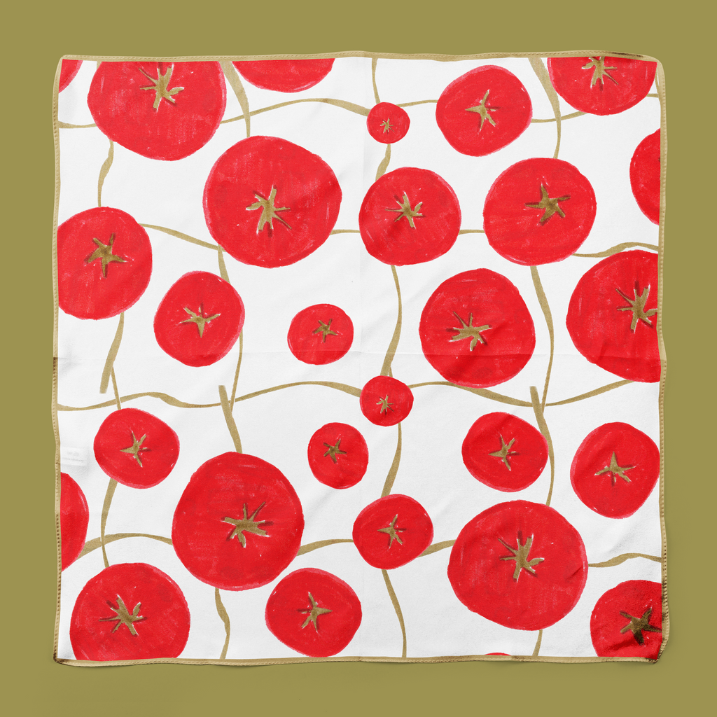 Pomodoro Silk Scarf - tomatoes