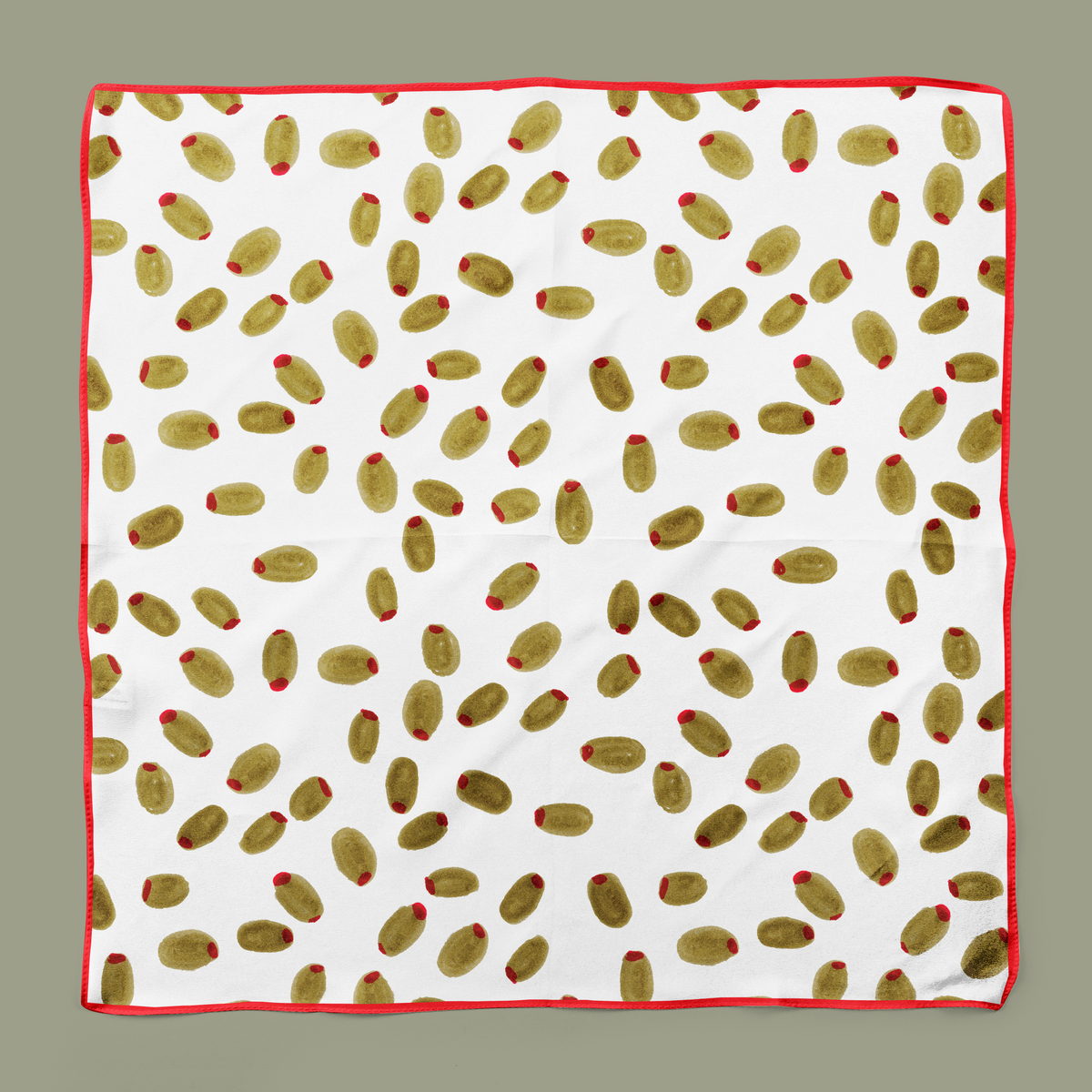 Extra Dirty Martini Silk Scarf - olives