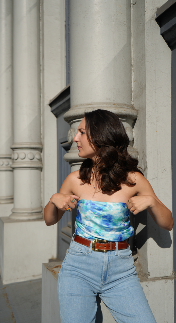 Wave Seekers Silk Scarf - ocean and surfers